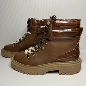 Circus By Sam Eldenman Flora Brown/Snake Print Lug Sole Hiker Boots(Size 9M)